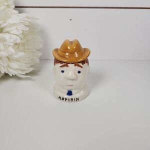 Vintage '88 Ceramic Asprin Pill Jar | Funny Novelty Medicine Holder | Pill Box
